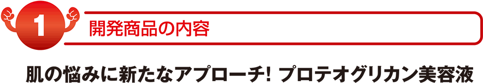 開発商品の内容　肌の悩みに新たなアプローチ！プロテオグリカン美容液