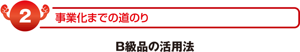 事業化までの道のり B級品の活用法