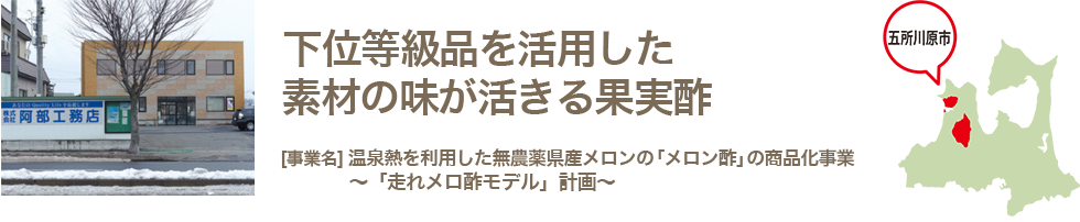 下位等級品を活用した素材の味が生きる果実酢温泉熱を利用した無農薬県産メロンの「メロン酢」の商品家事業～「走れメロ酢モデル」計画～