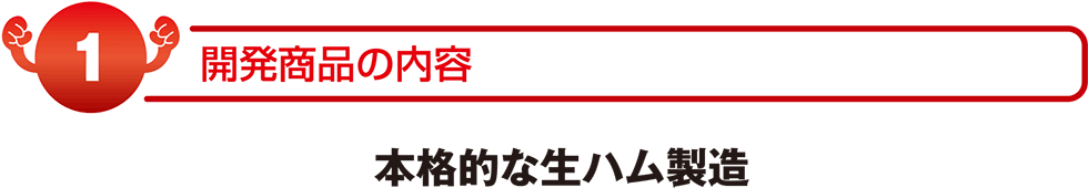 開発商品の内容　本格的な生ハム製造