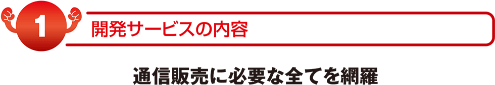 開発商品の内容　通信販売に必要な全てを網羅