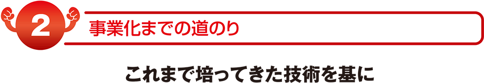 事業化までの道のり　これまで培っていた技術を基に