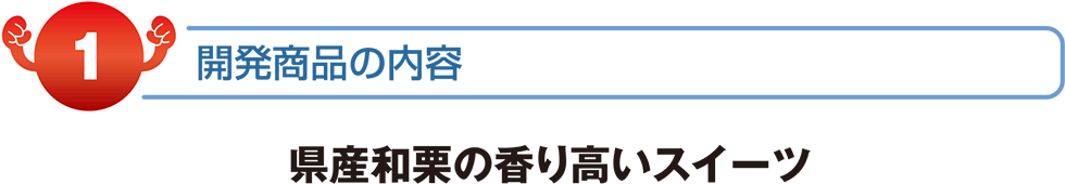 開発商品の内容　県産和栗の香り高いスイーツ