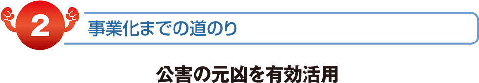 事業化までの道のり　公害元凶を有効活用