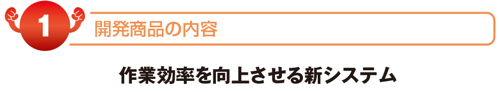 開発商品の内容　作業効率を工場させる新システム