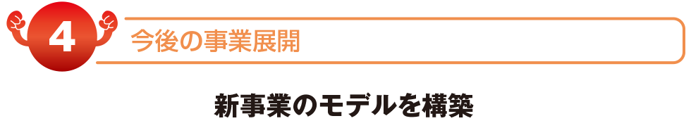 今後の事業展開　新事業のモデルを構築