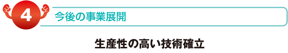 今後の事業展開　生産性の高い技術確率