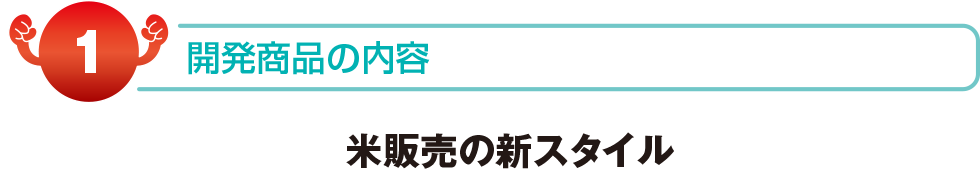 開発商品の内容　米販売の新スタイル