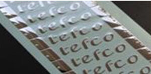 tefco mirror(ネーム)甲丸感を表現した電着バラ文字