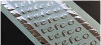 tefco mirror(ネーム)甲丸感を表現した電着バラ文字